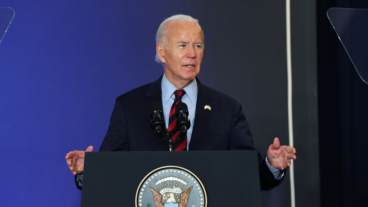 NEW YORK, NEW YORK - SEPTEMBER 25: U.S. President Joe Biden speaks during an event with world leaders on September 25, 2024 in New York City. Biden along with the President of Ukraine Volodymyr Zelensky, met with various world leaders on the sidelines of the 79th United Nations General Assembly (UNGA) as they launched a joint Declaration of Support for Ukrainian Recovery and Reconstruction. In his final UNGA address as president, Biden called for continued support to help Ukraine win its war against Russia. (Photo by Michael M. Santiago/Getty Images)