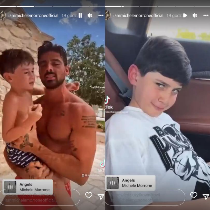 Michele Morrone dokazuje z synami