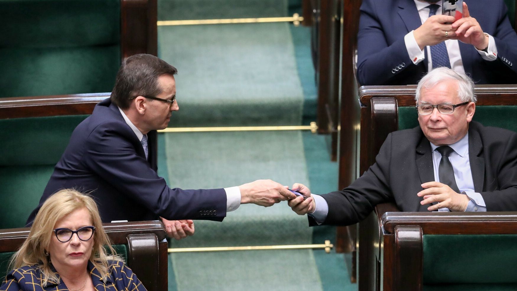 Premier Mateusz Morawiecki oraz prezes PiS Jarosław Kaczyński