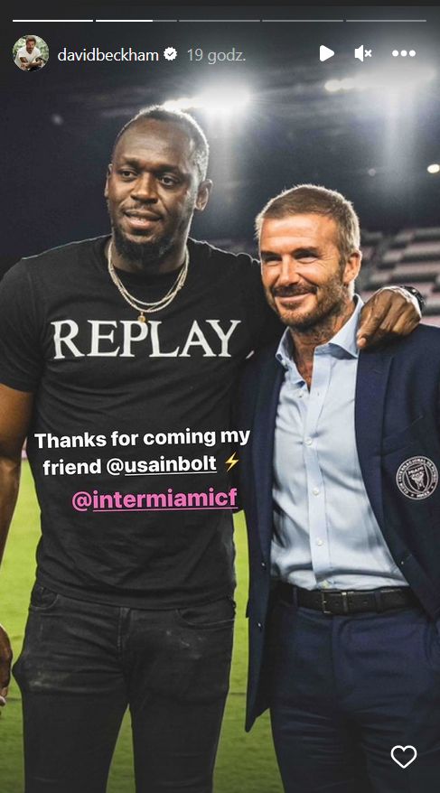 The photo features Usain Bolt and David Beckham.