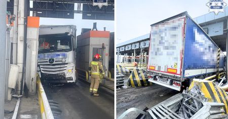 Ciężarówka wjechała w bramki. Incydent na autostradzie A4