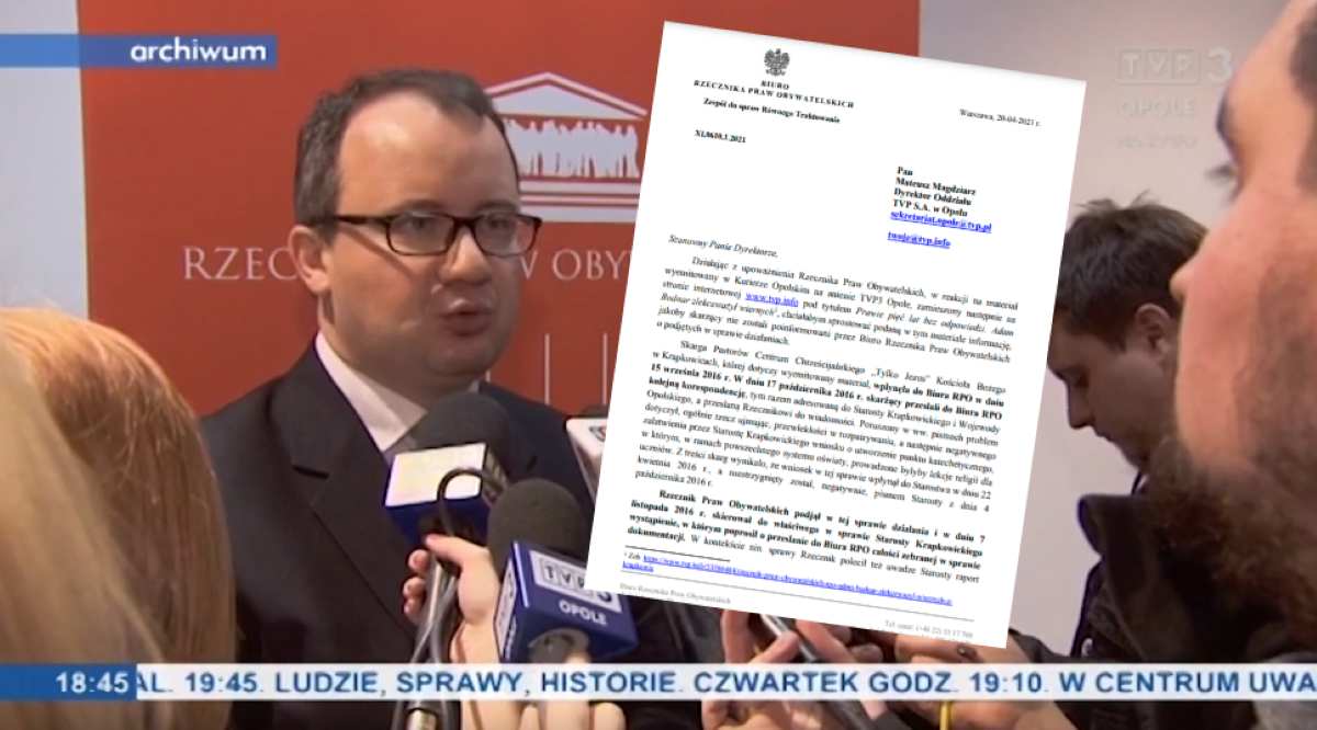 Biuro RPO zareagowało na nieprawdę w materiale TVP3 Opole