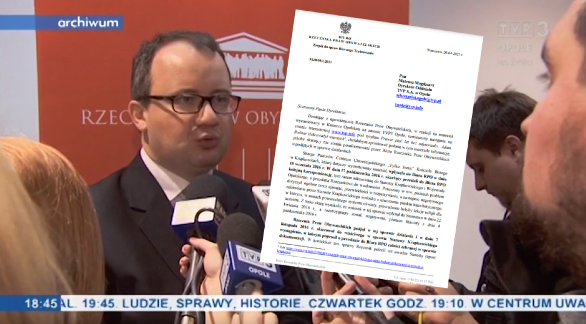 TVP atakowało Bodnara za "lekceważenie wiernych". Biuro RPO odpowiada na fake newsa