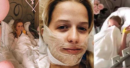 Mercedes pozuje w szpitalnym łóżku i z szyną na twarzy: "Myślałam, że będzie gorzej" (ZDJĘCIA)