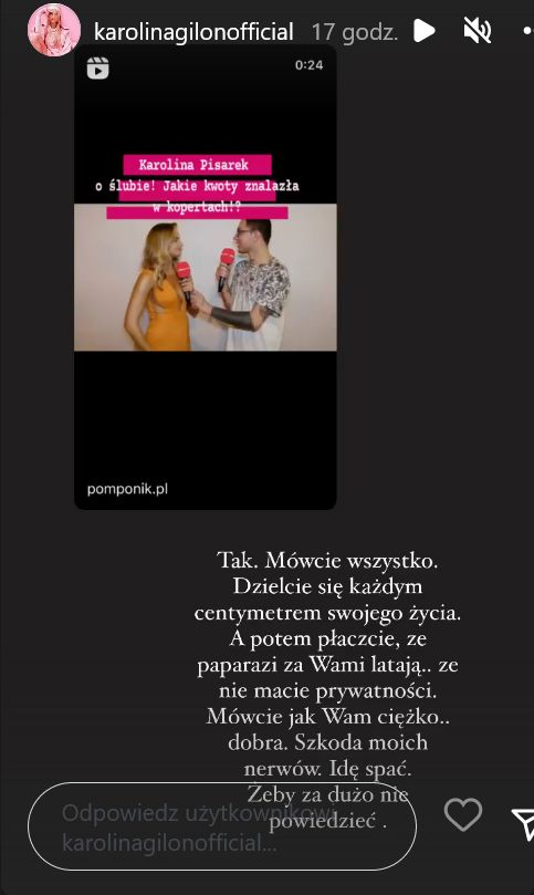Karolina Gilon karci Karolinę Pisarek