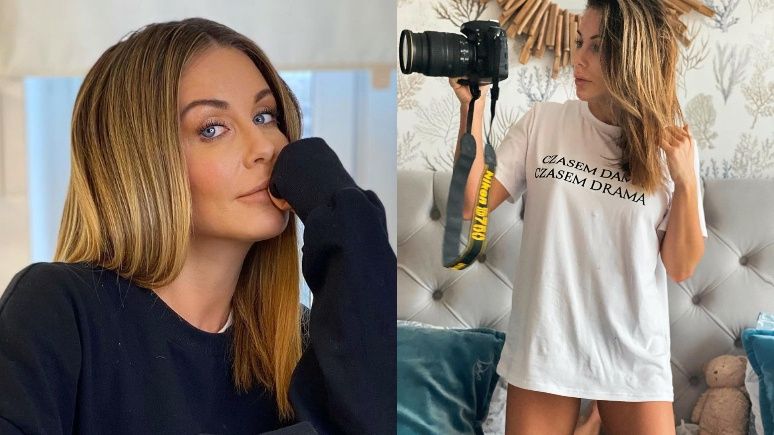 Małgorzata Rozenek w samej koszulce