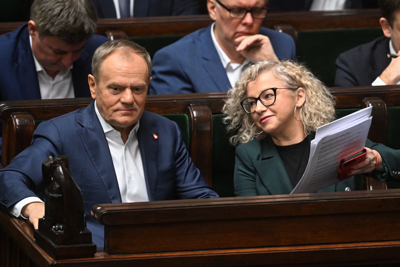 Donald Tusk i Katarzyna Kotula