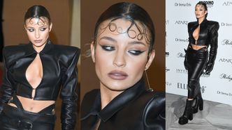 Julia Wieniawa mrozi spojrzeniem i kusi dekoltem w skórzanej stylizacji na Elle Style Awards. Ponętna? (ZDJĘCIA)
