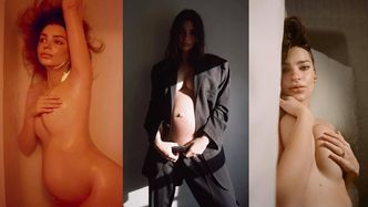 Wyzwolona Emily Ratajkowski pozuje "w stroju Ewy", prezentując ciążowe kształty (ZDJĘCIA)
