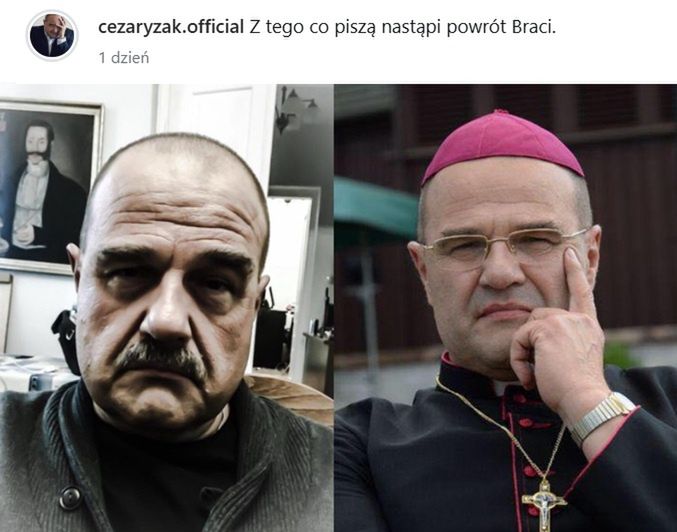 Wpis Cezarego Żaka na Instagramie