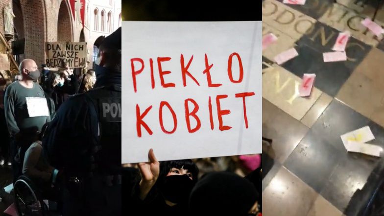 Strajk kobiet w poznańskiej katedrze. Policja chciała rozpędzić manifestację