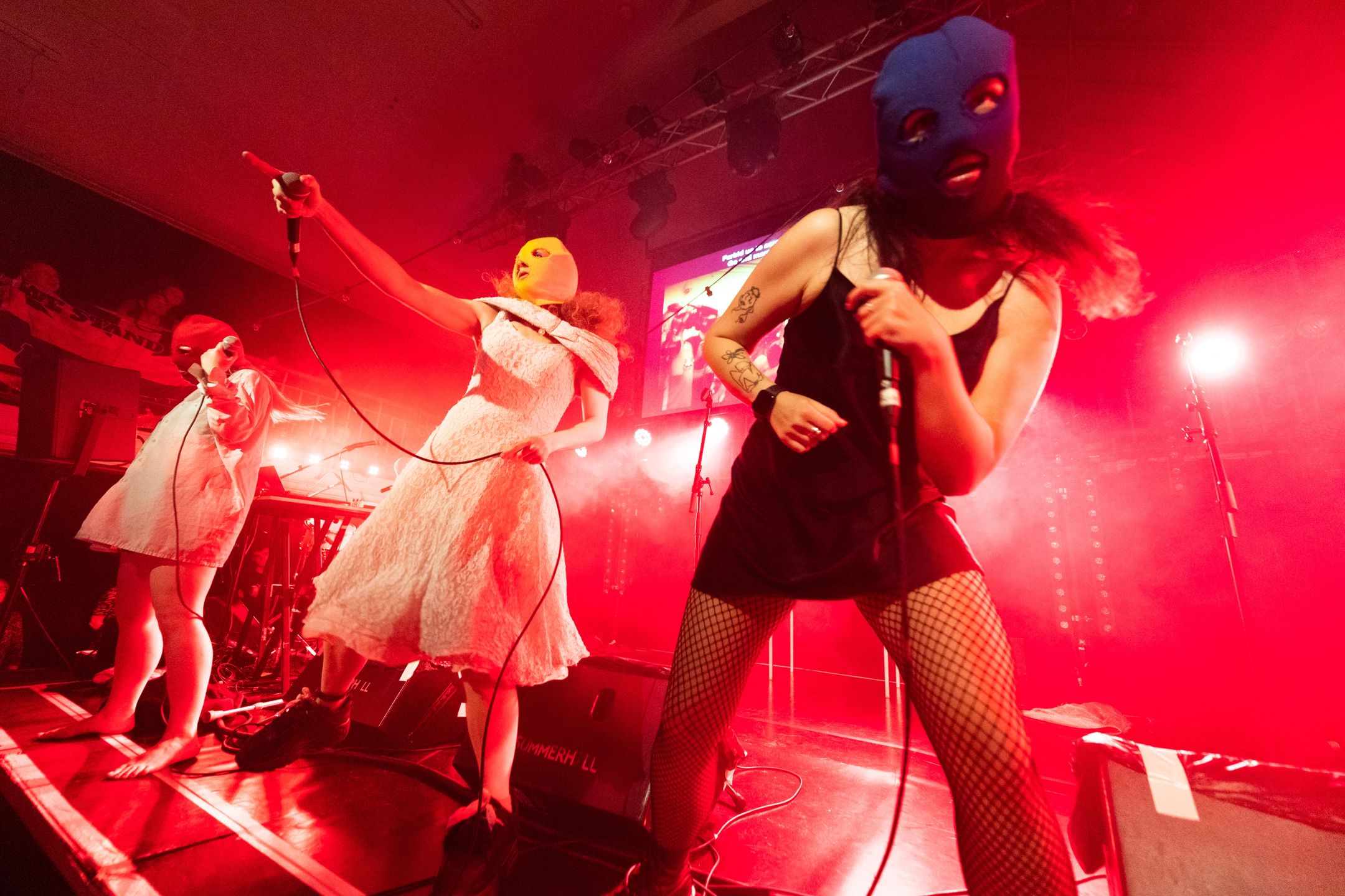 Pussy Riot Perform At SummerhallEDINBURGH, SCOTLAND - NOVEMBER 08: (L-R) Taso Pletner, Maria Alyokhina and Olga Borisova of Pussy Riot perform "Riot Days" on stage at Summerhall on November 08, 2022 in Edinburgh, Scotland. (Photo by Roberto Ricciuti/Redferns)Roberto Ricciutisummerhall, colour image, riot days, bestof, topix