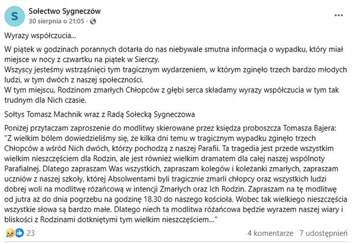 Głos sołtysa i proboszcza po tragedii
