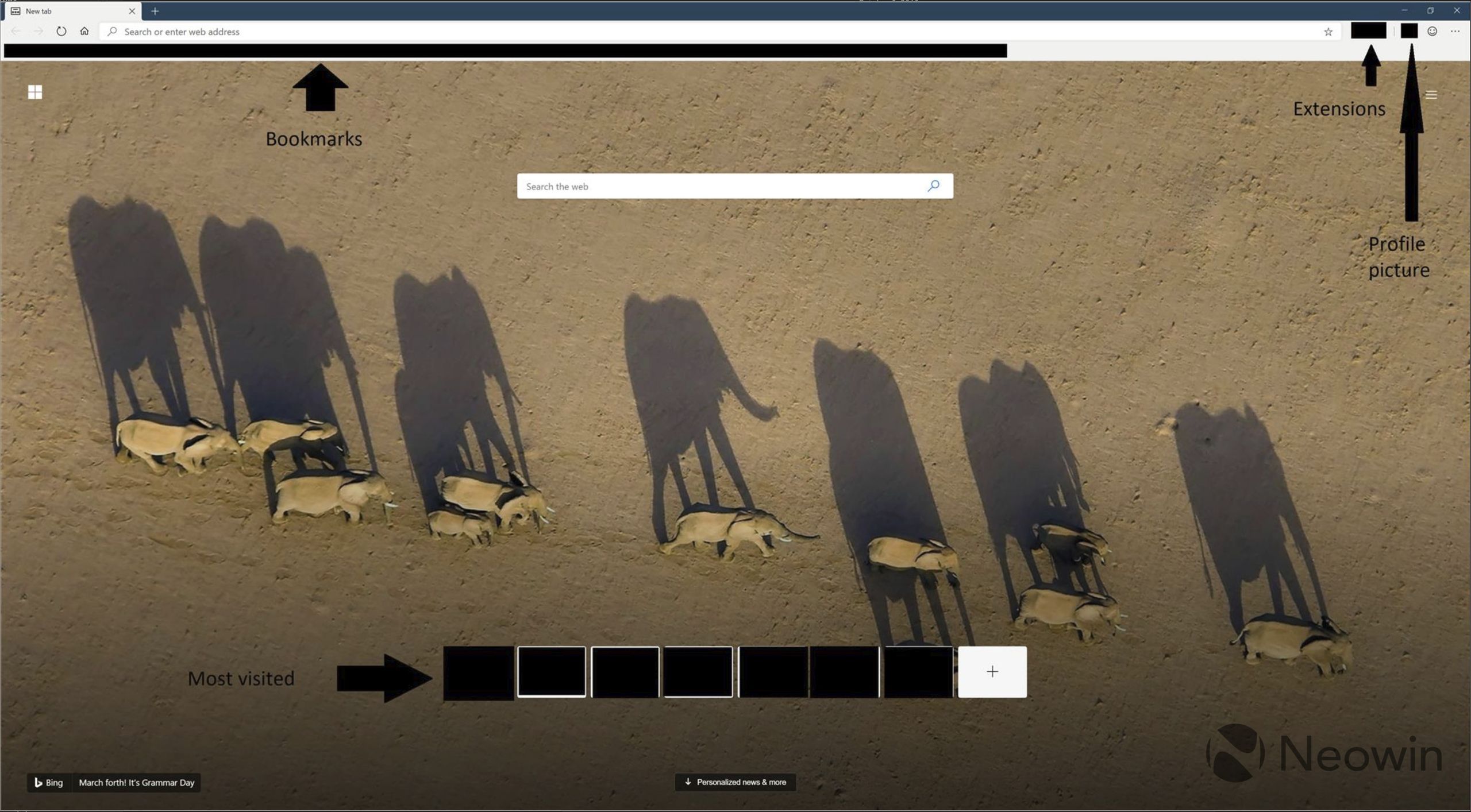 Nowy Microsoft Edge i ekran startowy, źródło: Neowin.