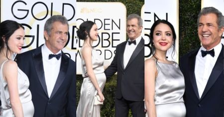 Mel Gibson z ciężarną dziewczyną na Złotych Globach (ZDJĘCIA)