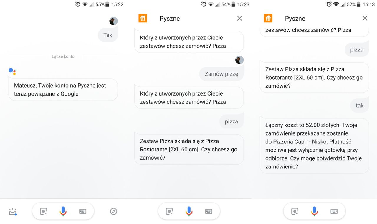 Zamawianie w Pyszne.pl przez Asystenta Google'a