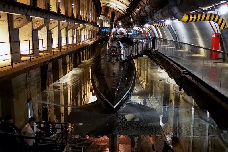 Submarine S-49 in the dry dock of the Object 825 complex