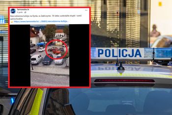 Zaskakujące sceny na rynku w Zakliczynie. 78-latka uszkodziła sześć aut