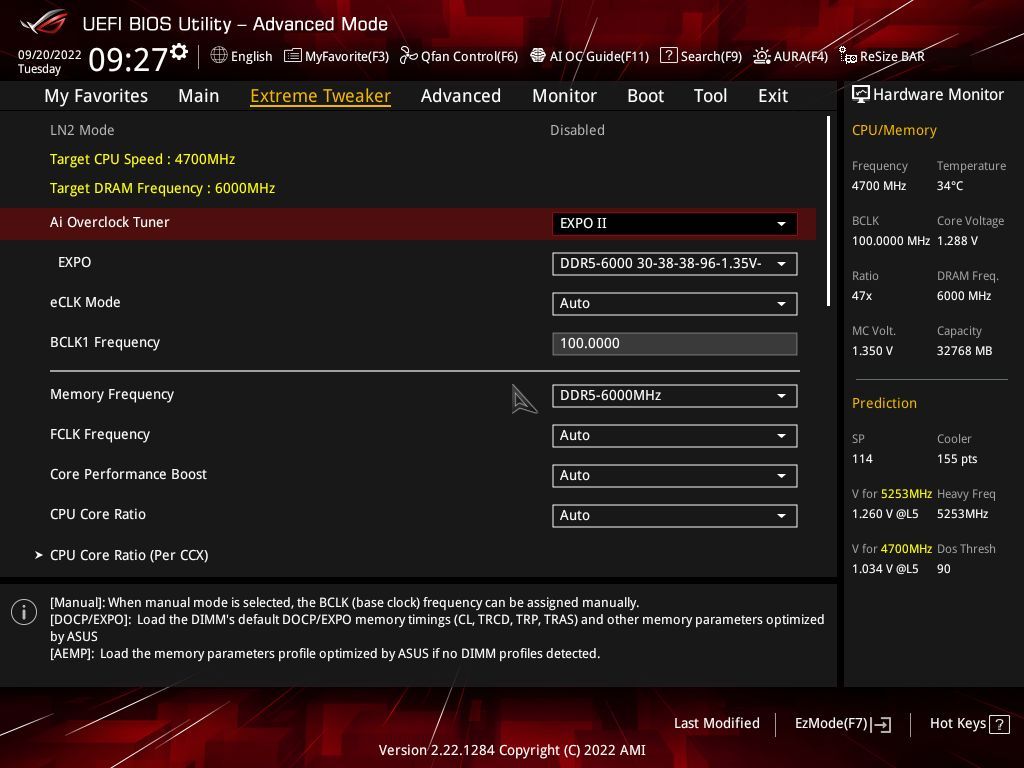 ASUS ROG Crosshair X670E Hero - UEFI BIOS