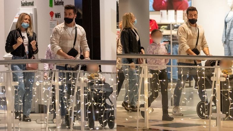 Barbara Kurdej-Szatan buszuje po centrum handlowym z mężem i dziećmi