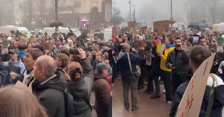 Protest w Kijowie. "Ruscy atakują, a wy dobijacie"