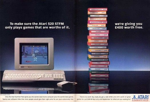 Pod koniec 1986 roku Atari posiadało już naprawdę sporą bazę oprogramowania obejmującą programy edukacyjne, rozrywkowe, biznesowe i naukowe.