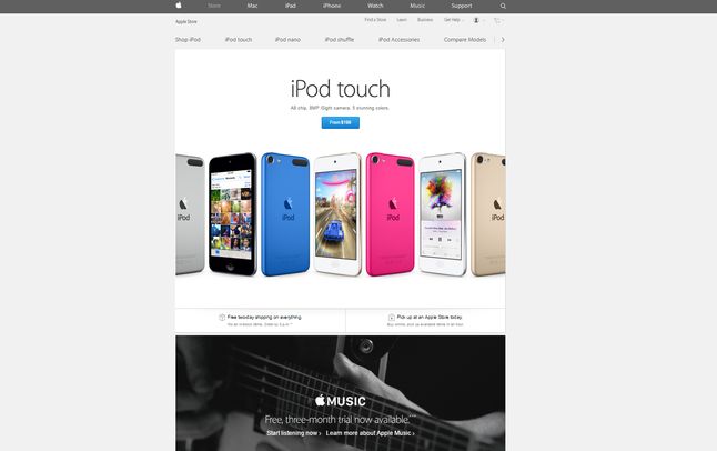 Strona store.apple.com/shop/ipod. Przypadek?