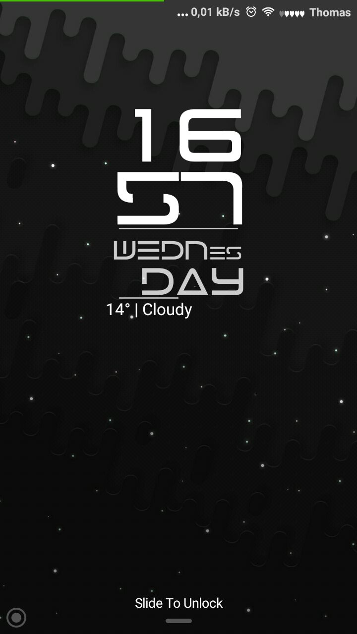 Ekran blokady - motyw MIUI 8 - Star Ui Dark