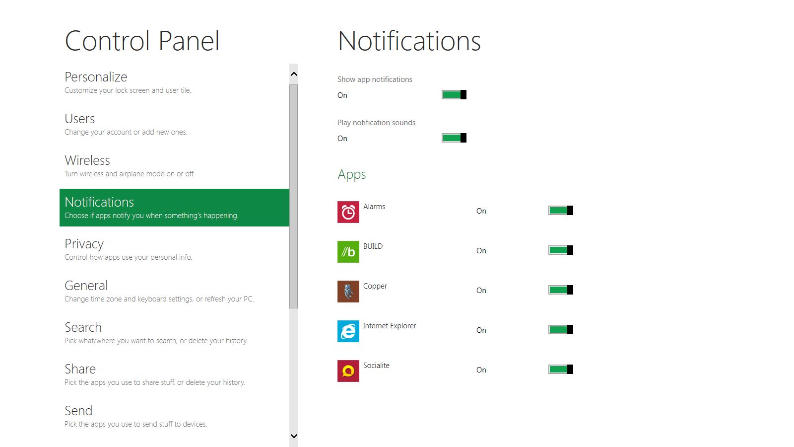 Ustawienia powiadomień takie jak w smartfonach