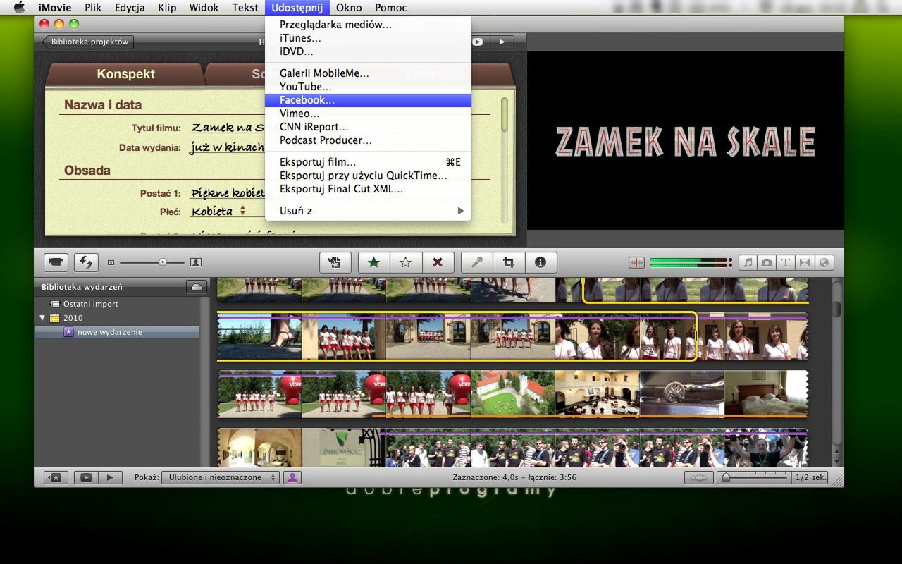Udostępnianie materiału
