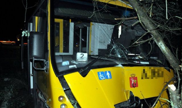 Miejskim autobusem wjechał do lasu. Miał 3 prom.