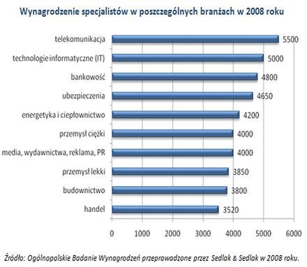 W jakich branżach specjaliści zarabiają najlepiej?