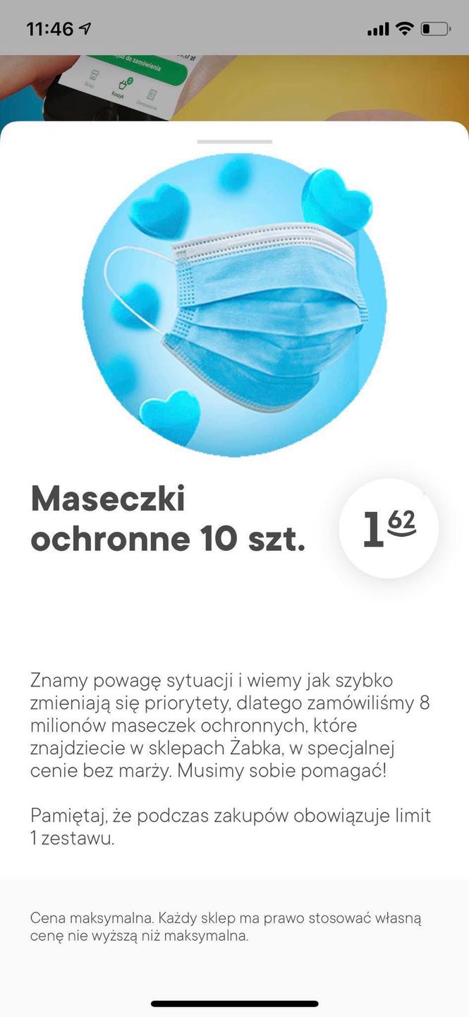 Maseczki ochronne z Żabki