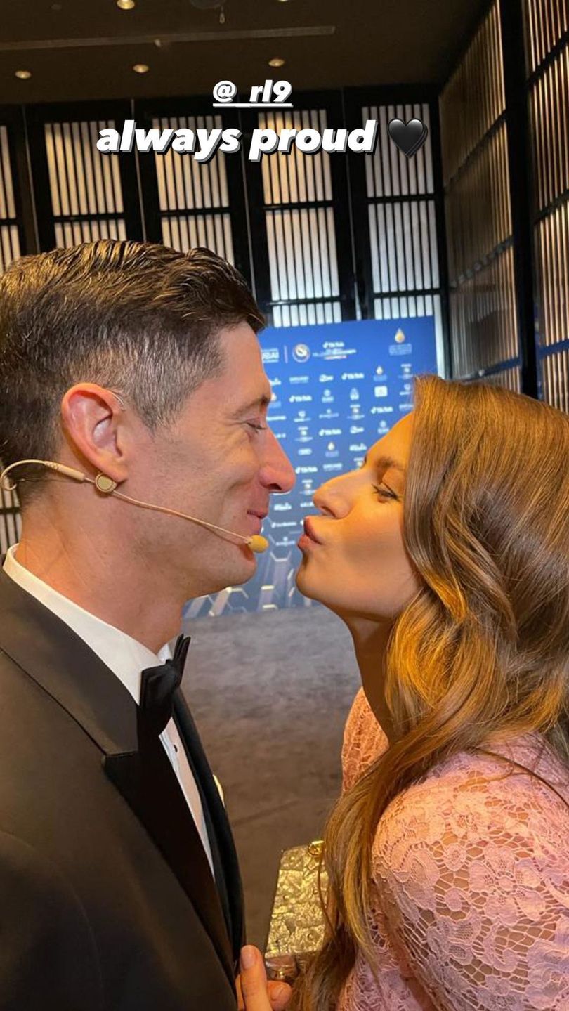 Robert Lewandowski, Anna Lewandowska - gala Globe Soccer Awards