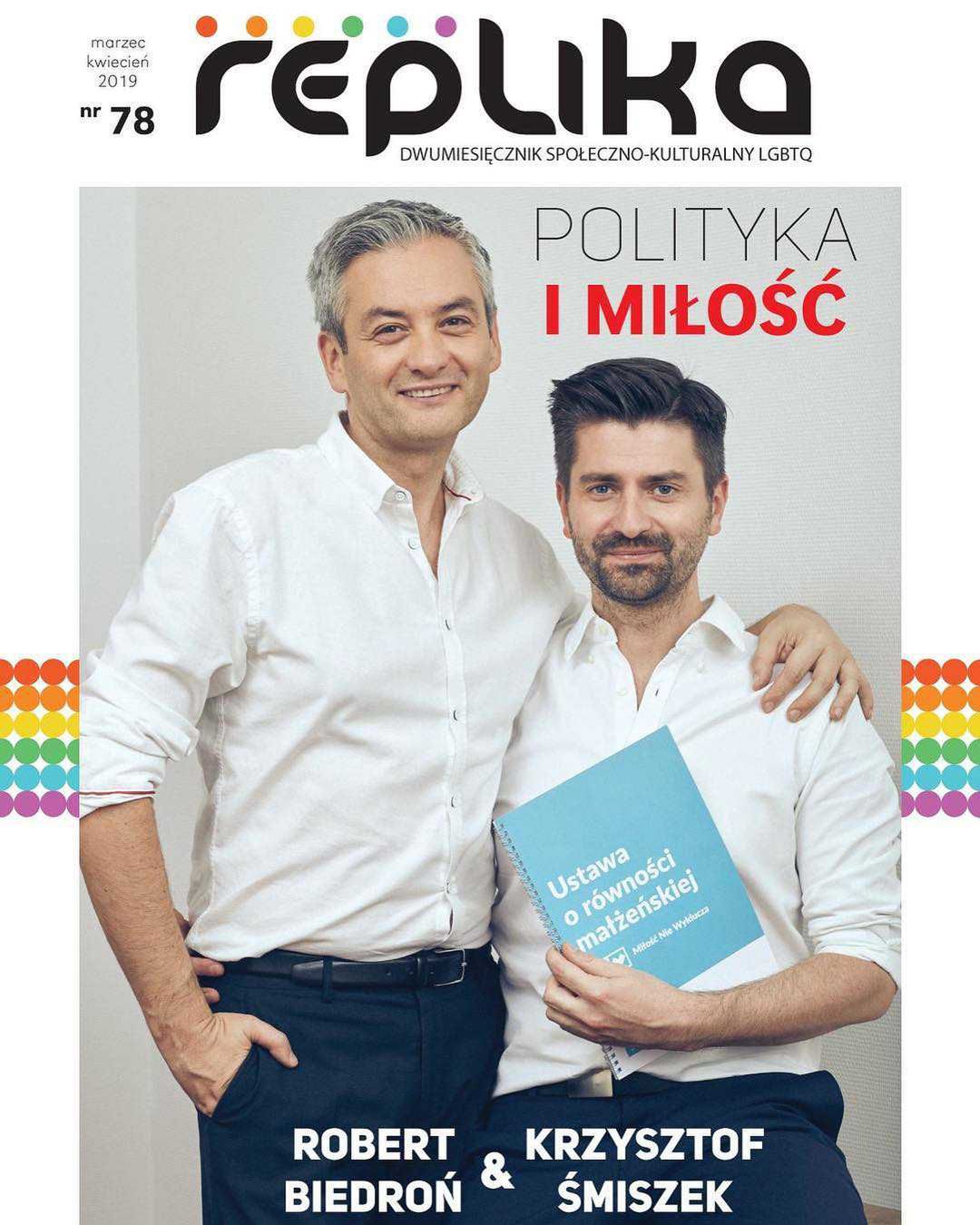 Robert Biedroń z partnerem na okładce Repliki