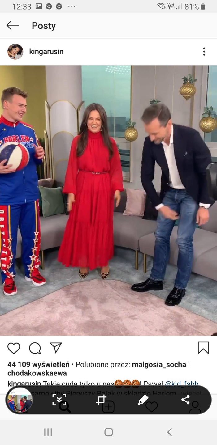 Kinga Rusin w czerwonej sukni w DDTVN