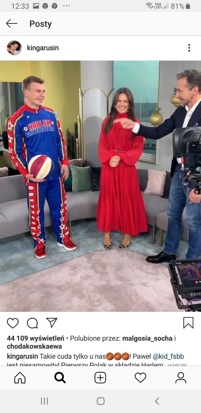 Kinga Rusin w czerwonej sukni w DDTVN