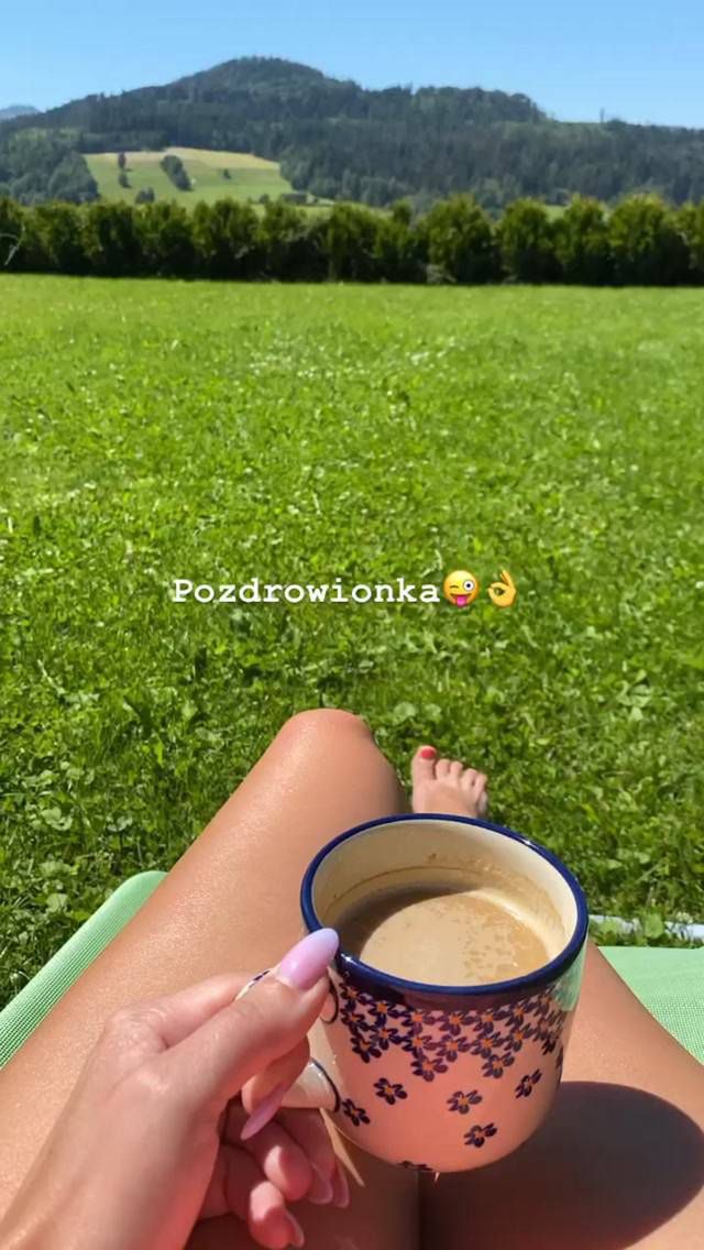 Justyna Żyła relaks z kawą