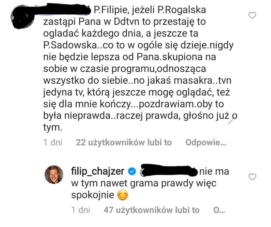 Filip Chajzer odpowiada fanowi