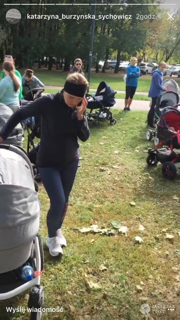 Kasia Burzyńska na treningu mam z wózkami