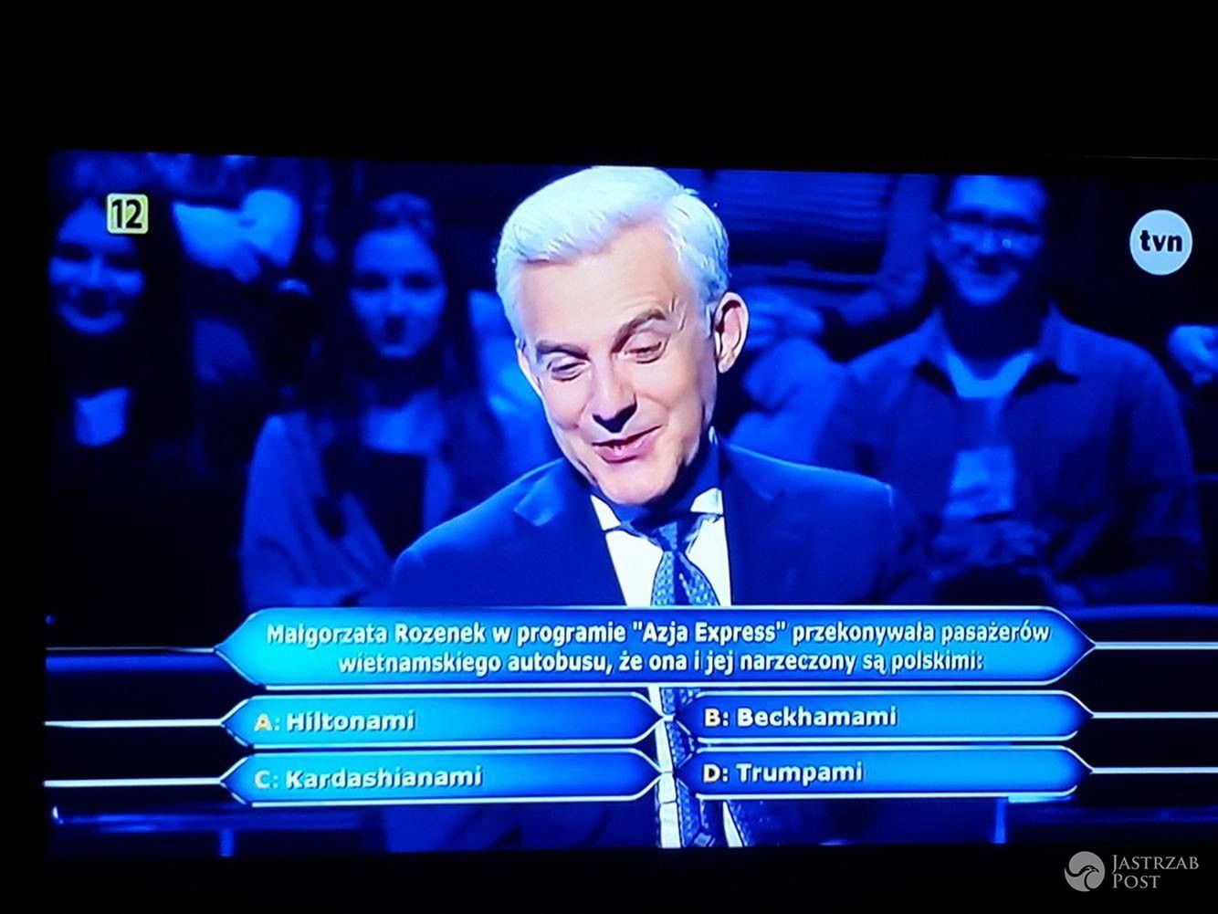 W programie Milionerzy zapytano o Małgorzatę Rozenek
