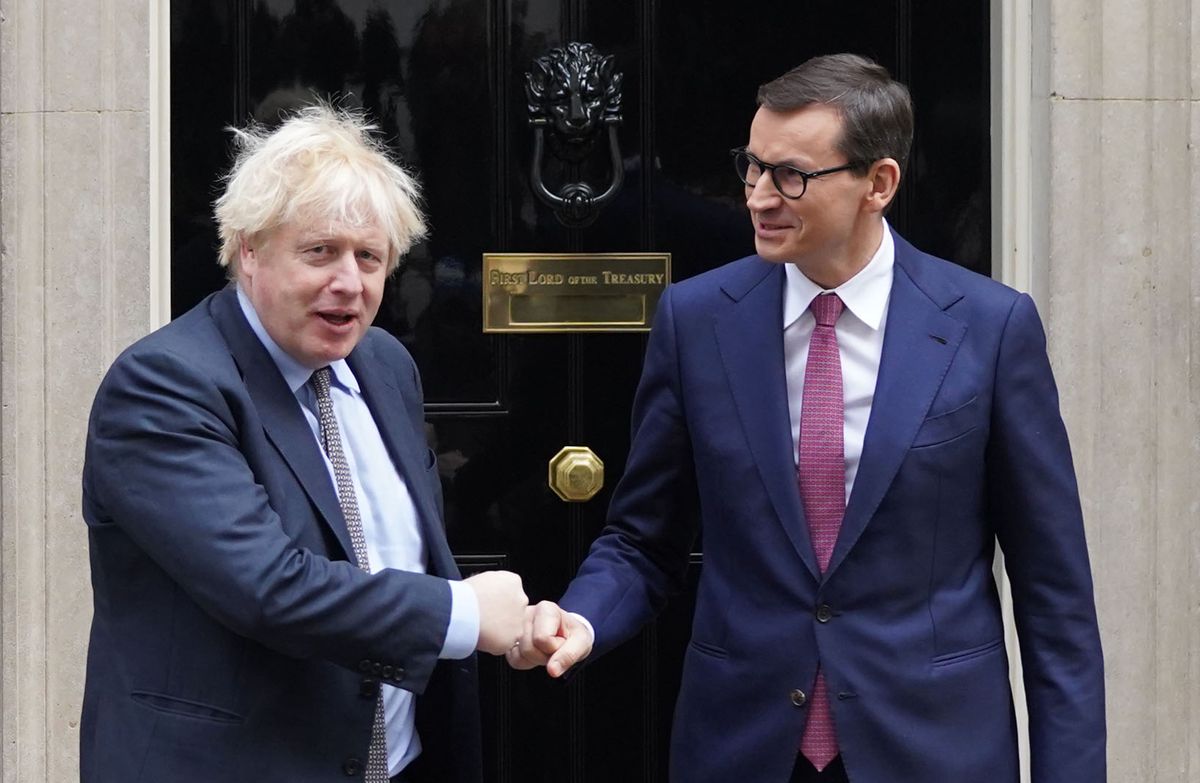 Premier Mateusz Morawiecki na spotkaniu z premierem Borisem Johnsonem 