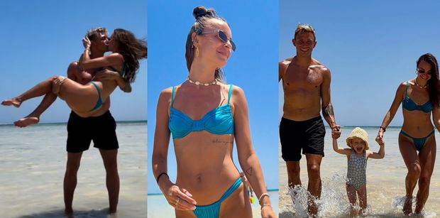 Jakub Rzeźniczak nosi na rękach przyodzianą w bikini żonę i przekonuje: "Każdego dnia chcę być lepszym mężem, OJCEM, człowiekiem" (ZDJĘCIA)