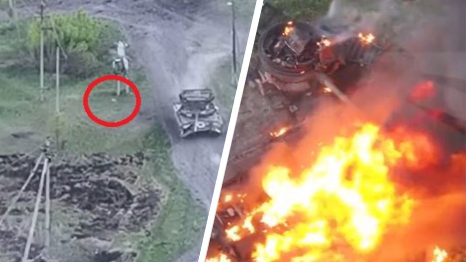 Rosyjski czołg rozpadł się na kawałki 