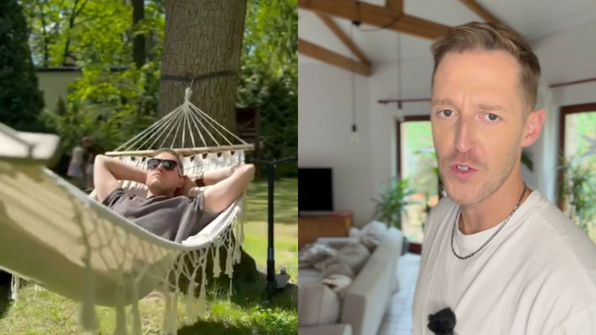 Damian Michałowski w ogrodzie i w domu