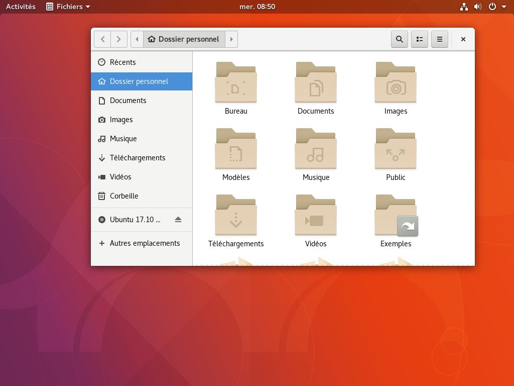 Sesja „czystego” GNOME w Ubuntu: ikon na pulpicie być tu nie może