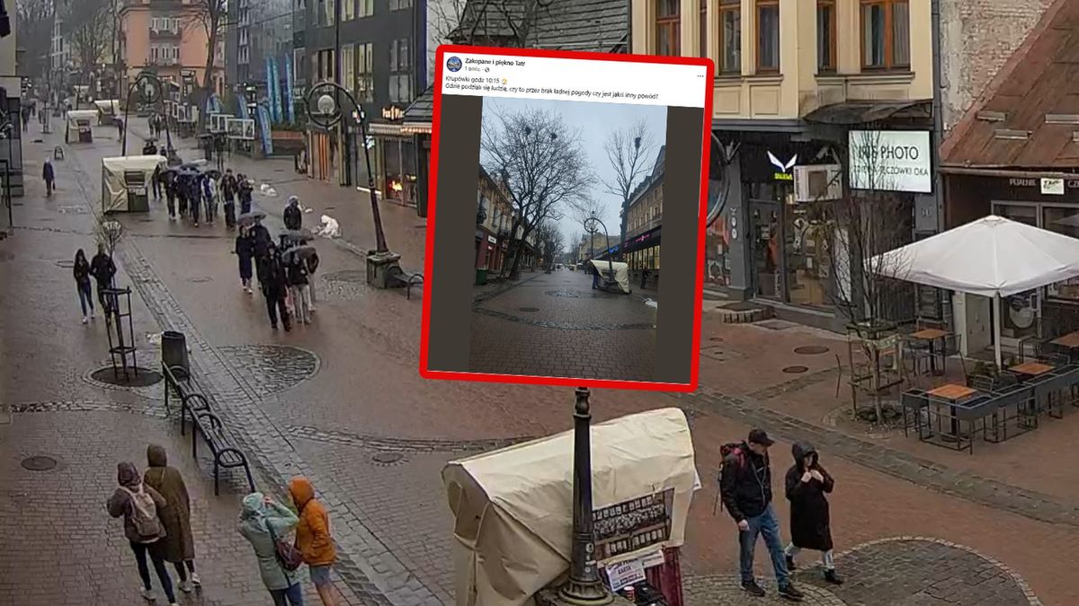 O 10:15 na Krupówkach było pusto (w tle ujęcie z 11:15).