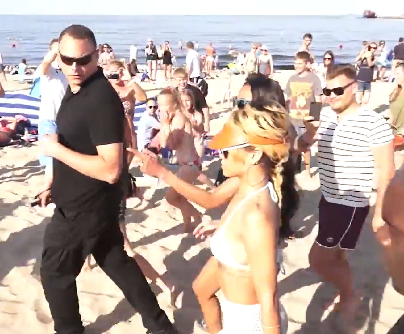 Rihanna na plaży w Sopocie