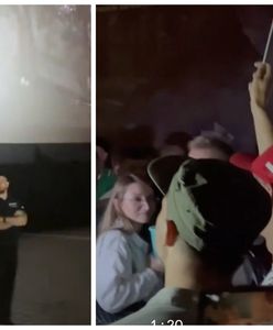 Przyszli na film. Skandowali, że "tylko świnie siedzą w kinie"