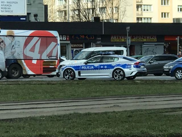 Czytelnik przyłapał oznakowaną policyjną kię stinger